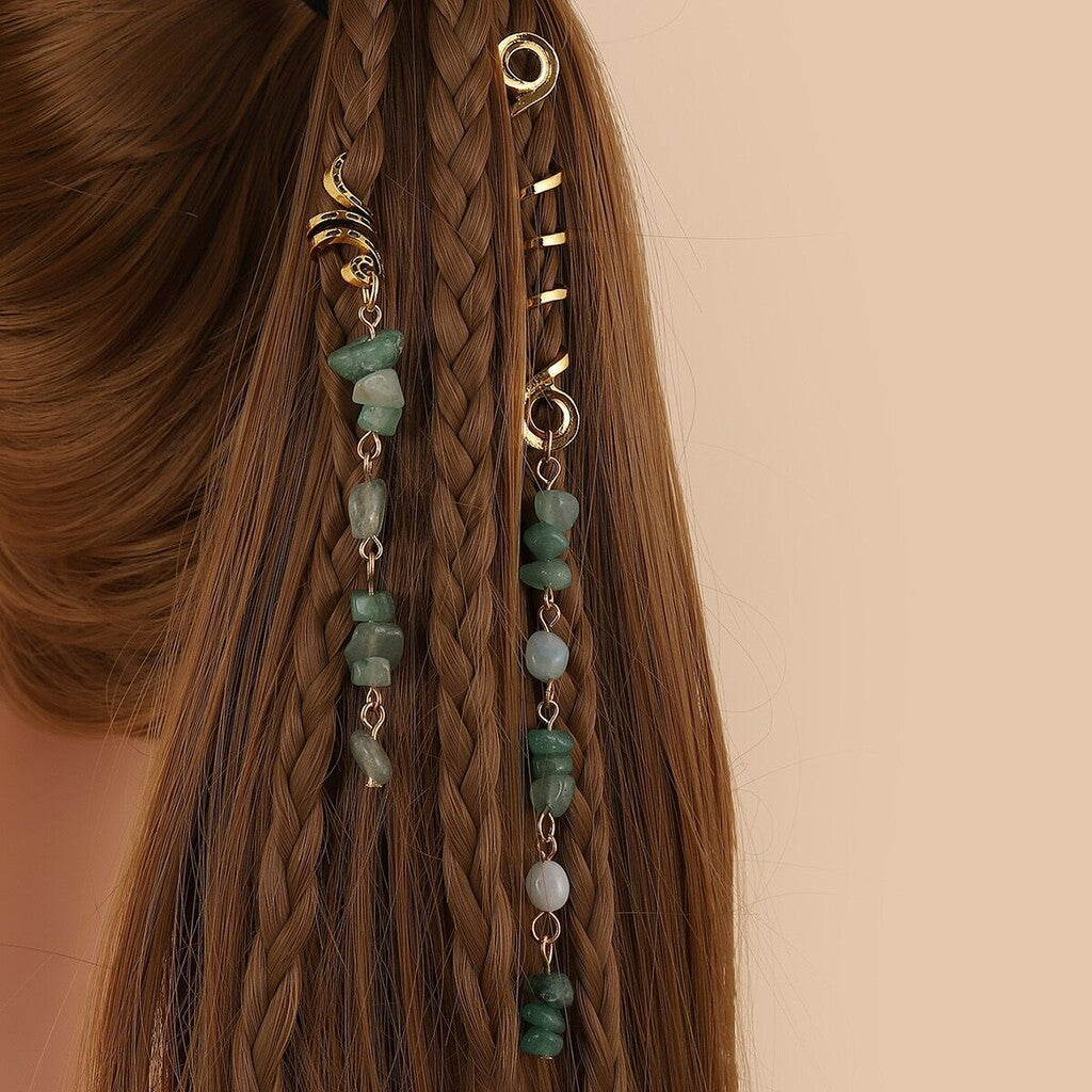 🌿Natural stone hair accessories in a spiral shape
