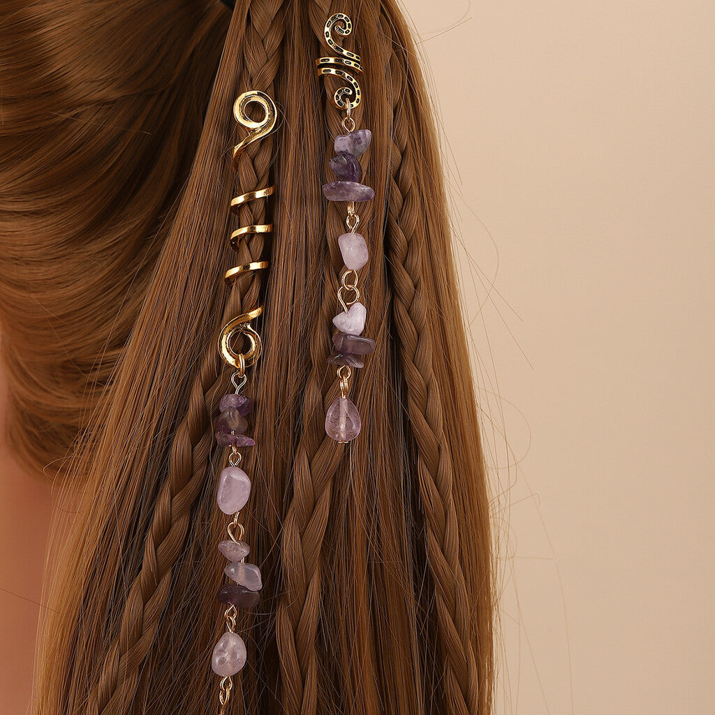 🌿Natural stone hair accessories in a spiral shape