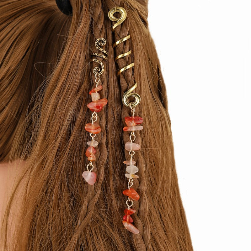 🌿Natural stone hair accessories in a spiral shape