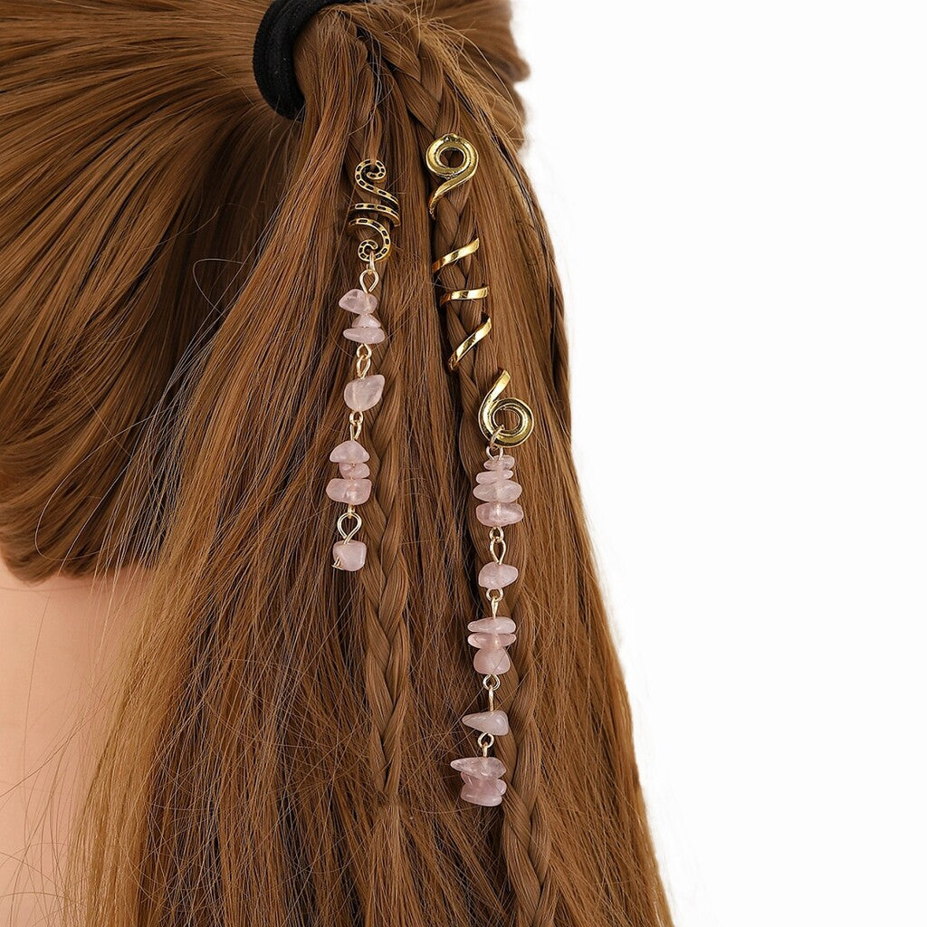 🌿Natural stone hair accessories in a spiral shape