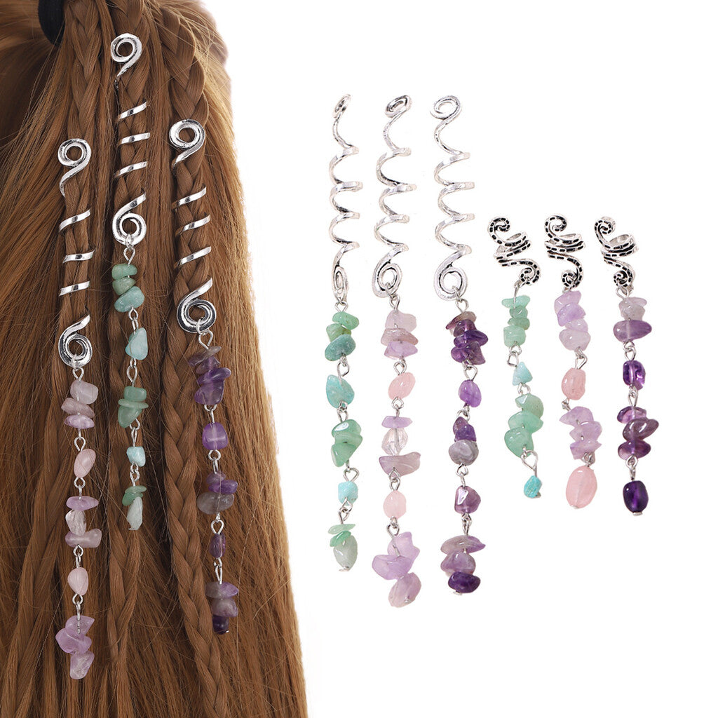 🌿Natural stone hair accessories in a spiral shape