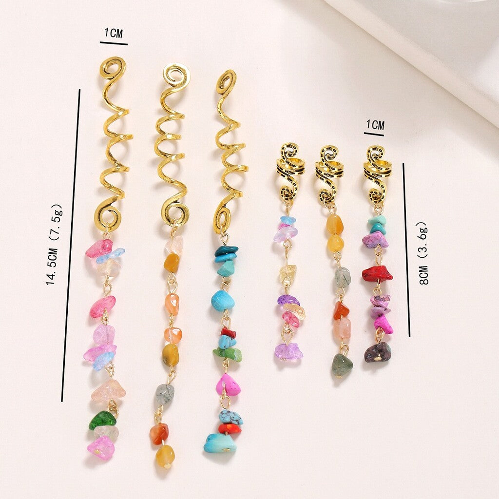 🌿Natural stone hair accessories in a spiral shape