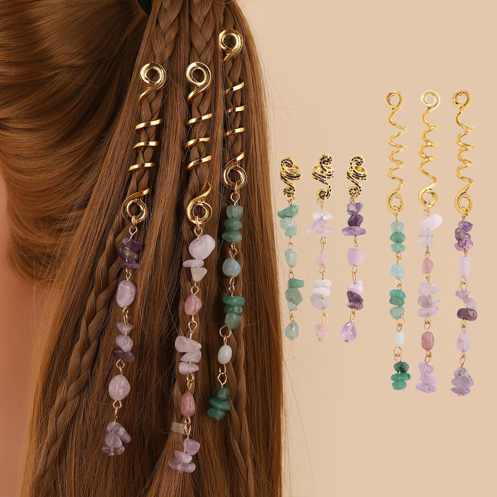 🌿Natural stone hair accessories in a spiral shape