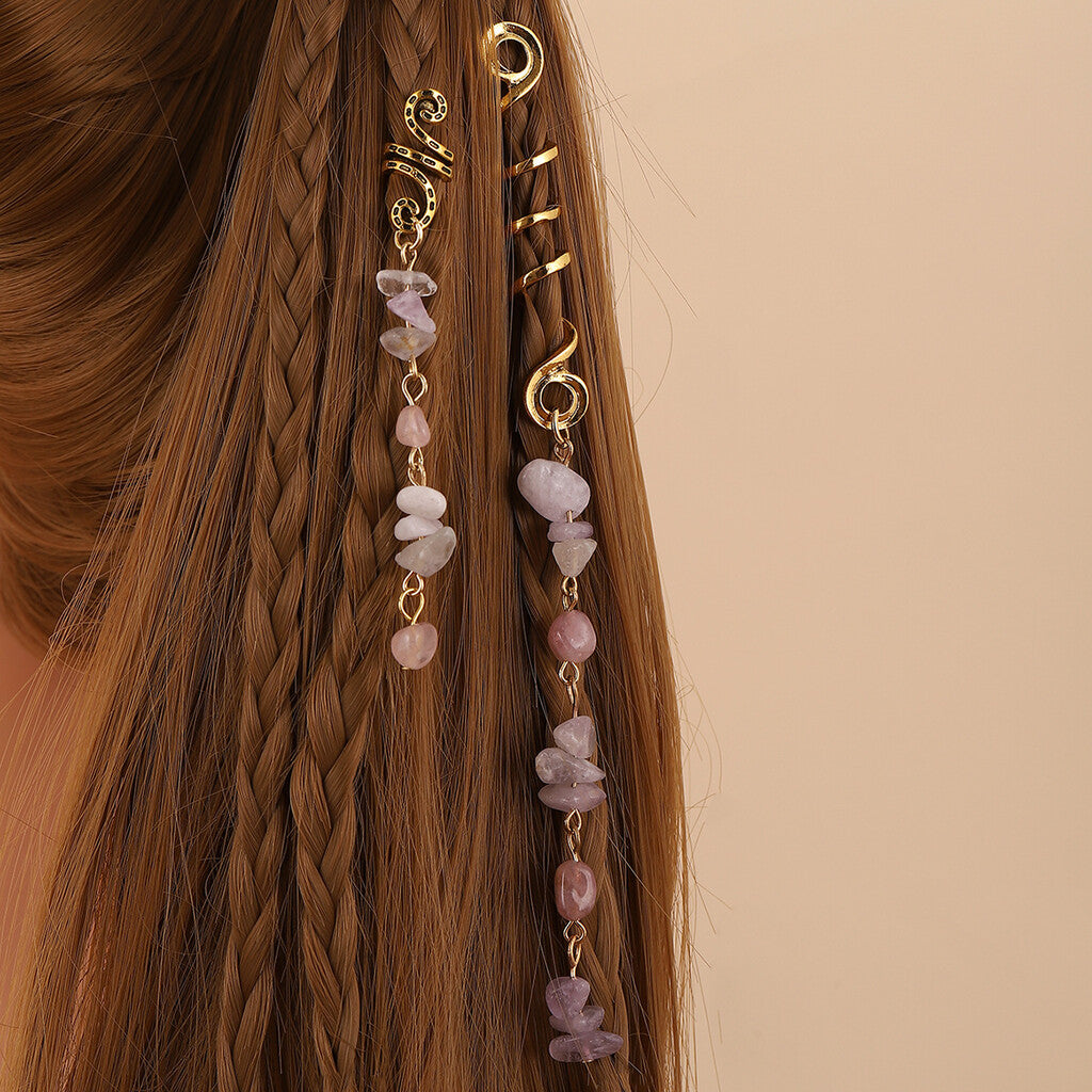 🌿Natural stone hair accessories in a spiral shape