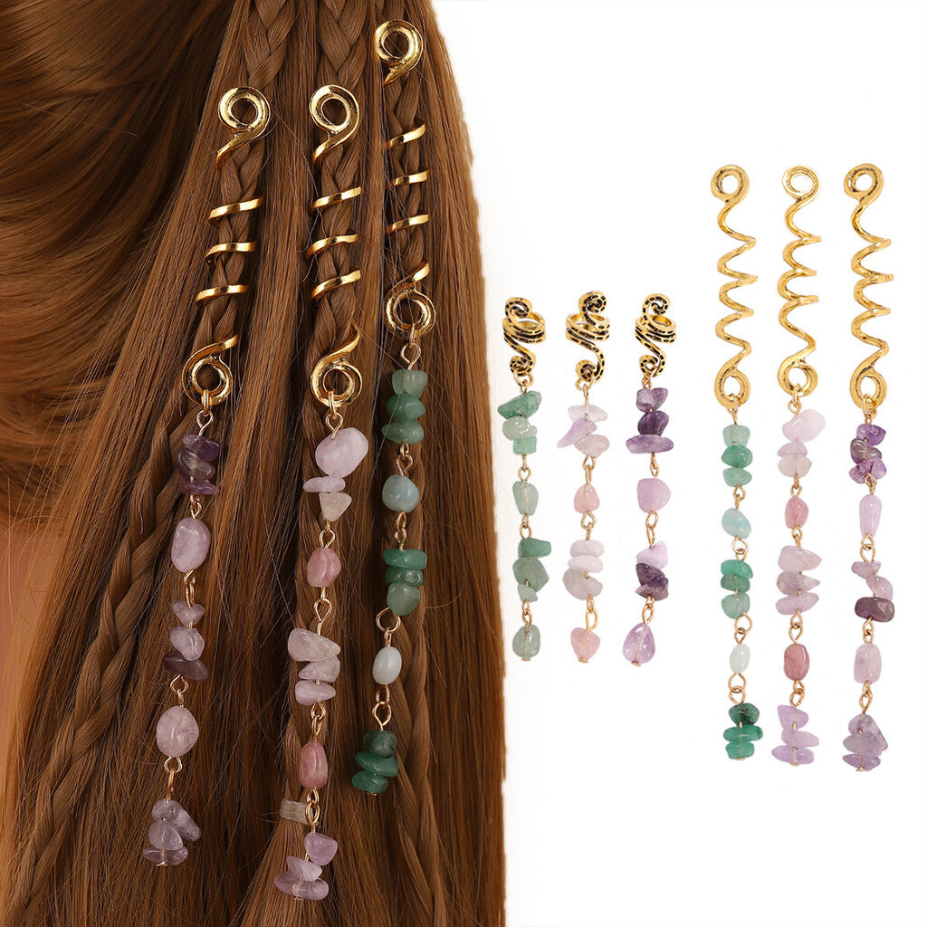 🌿Natural stone hair accessories in a spiral shape