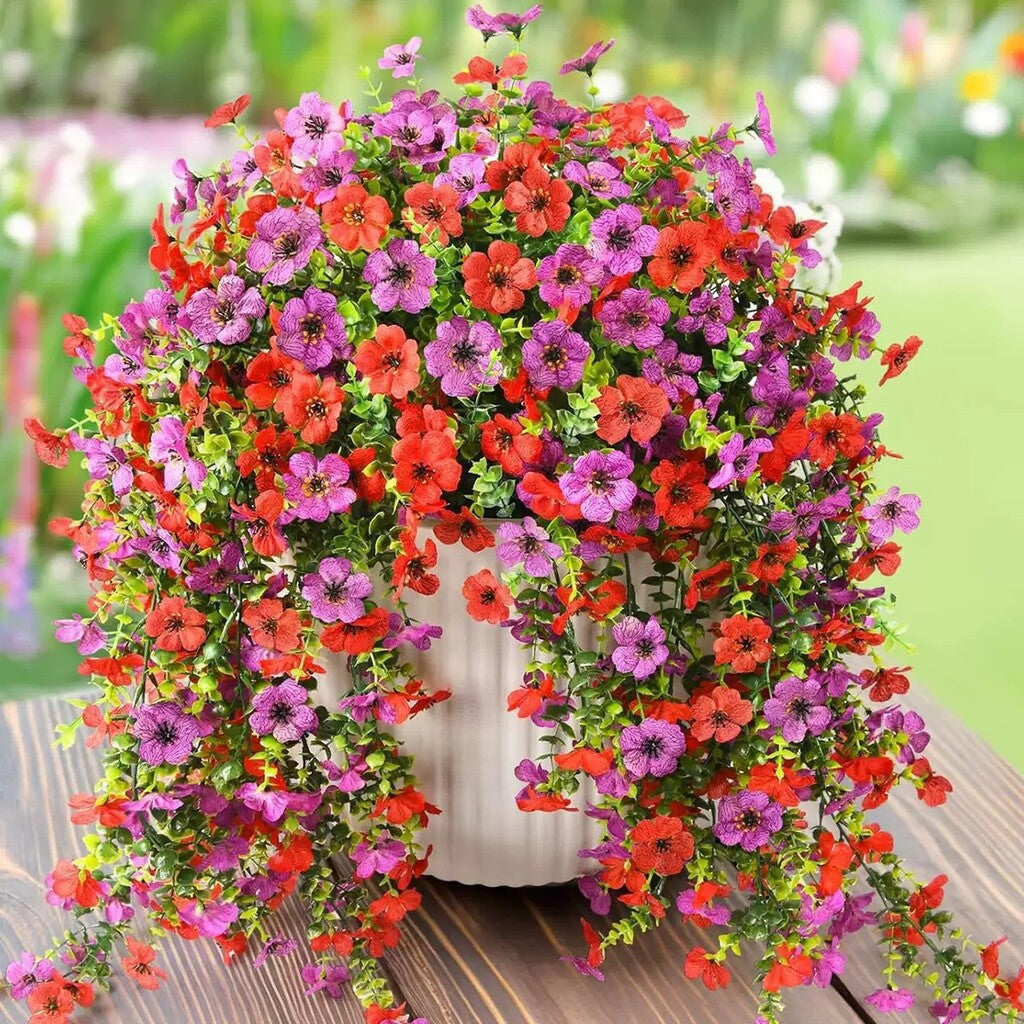 Cascading daisies and eucalyptus flowers for outdoor use – UV-resistan