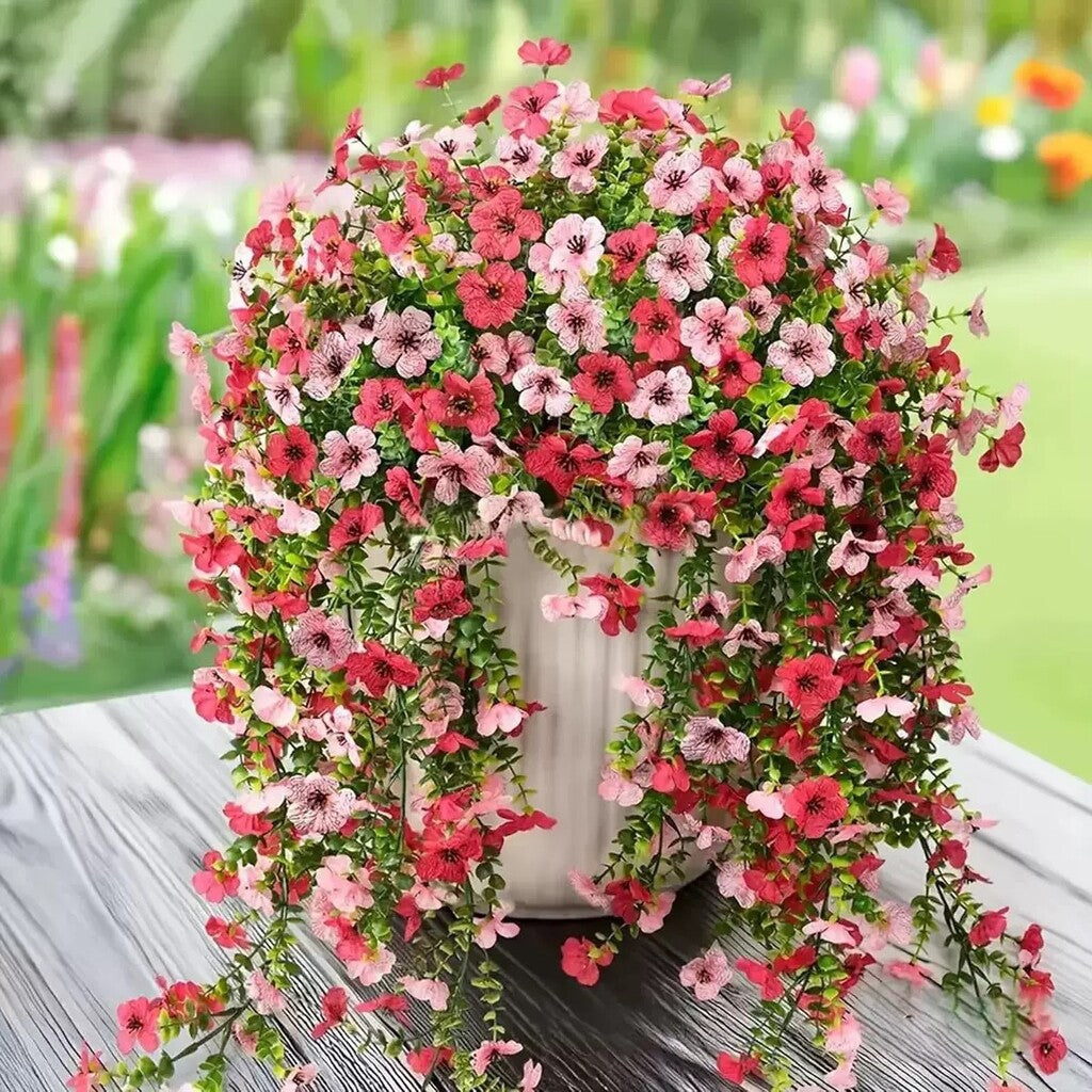 Cascading daisies and eucalyptus flowers for outdoor use – UV-resistan