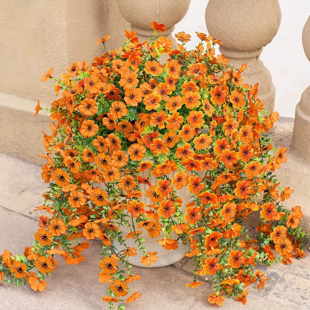 Cascading daisies and eucalyptus flowers for outdoor use – UV-resistan