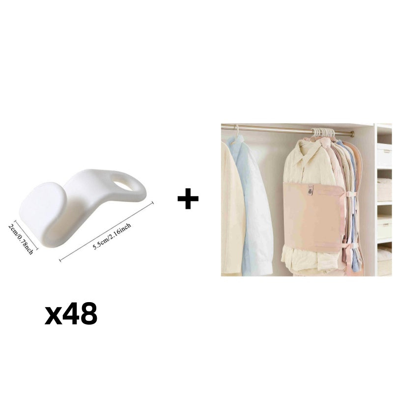 👚 Space-saving clothes hanger with connecting hooks – Double your storage space in seconds | Perfect for small wardrobe