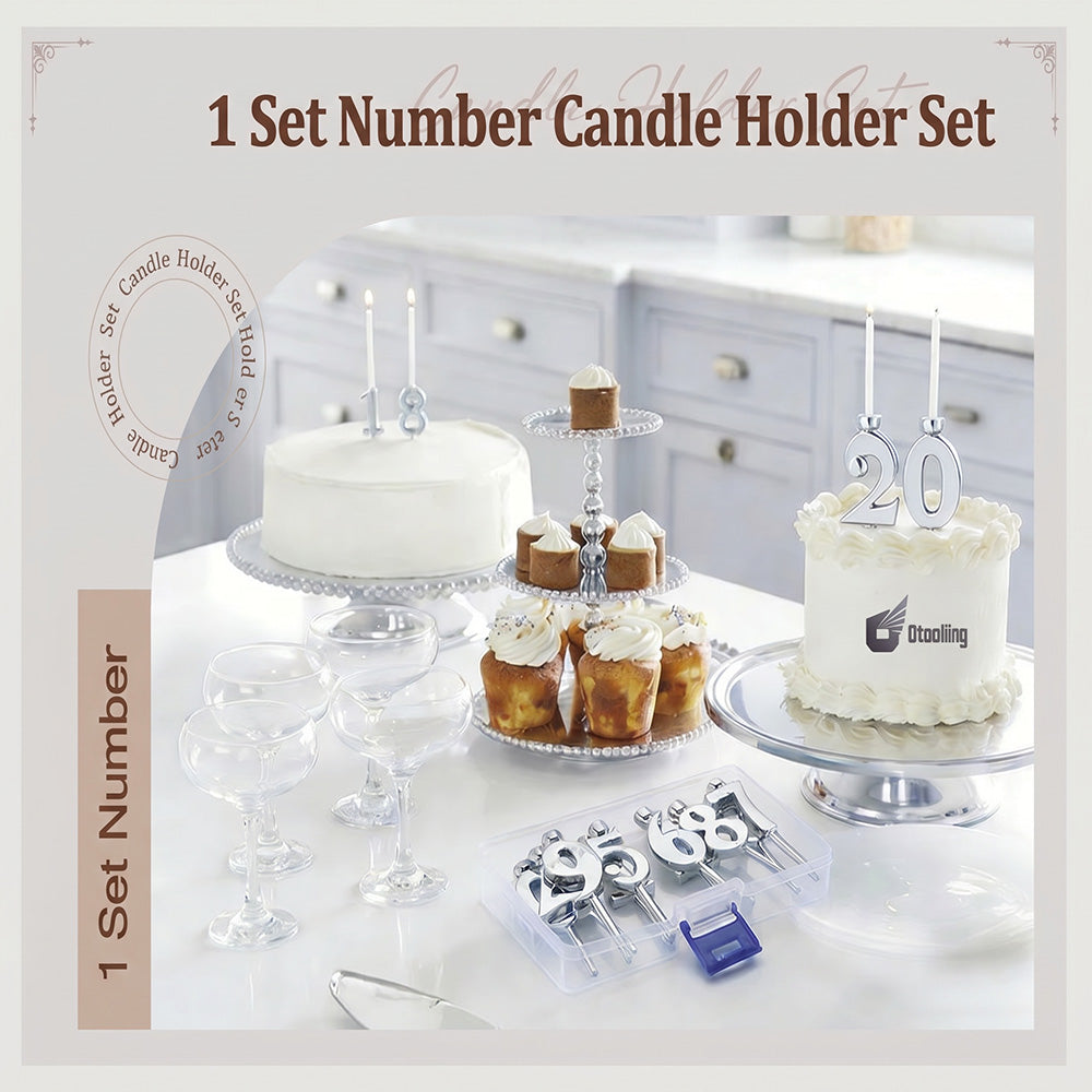1 Set Number Candle Holder Set