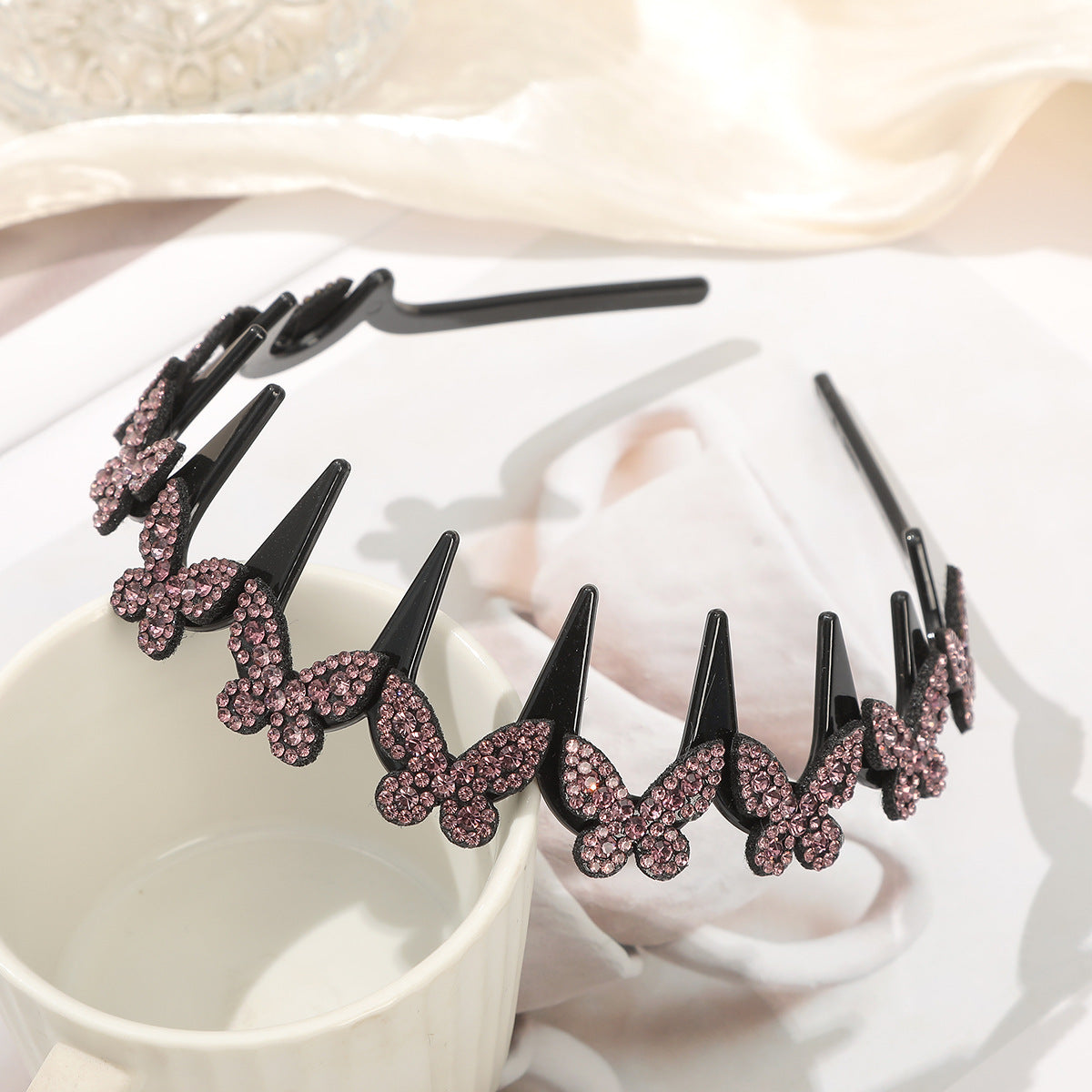 💥Set of wave-shaped crystal hairbands – Lightweight, non-slip and girly hair accessories; sparkling wave-shaped hairbands with crystal details for weddings and everyday wear; girly and feminine accessorie