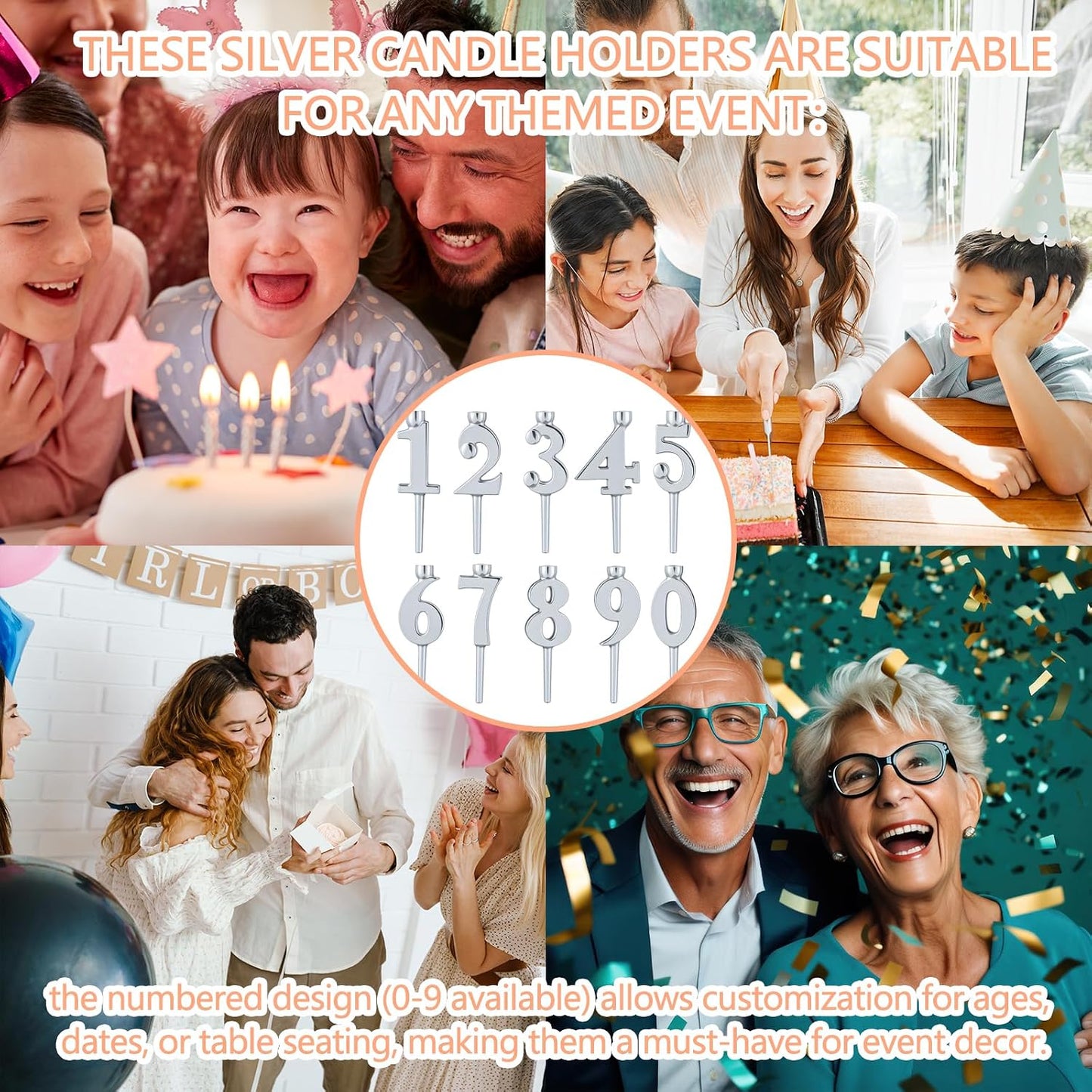 1 Set Number Candle Holder Set