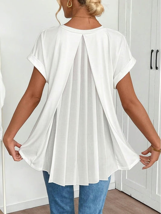⏳LAST DAY – 49% OFF!!🔥Short-sleeved plain T-shirt in a patchwork styl