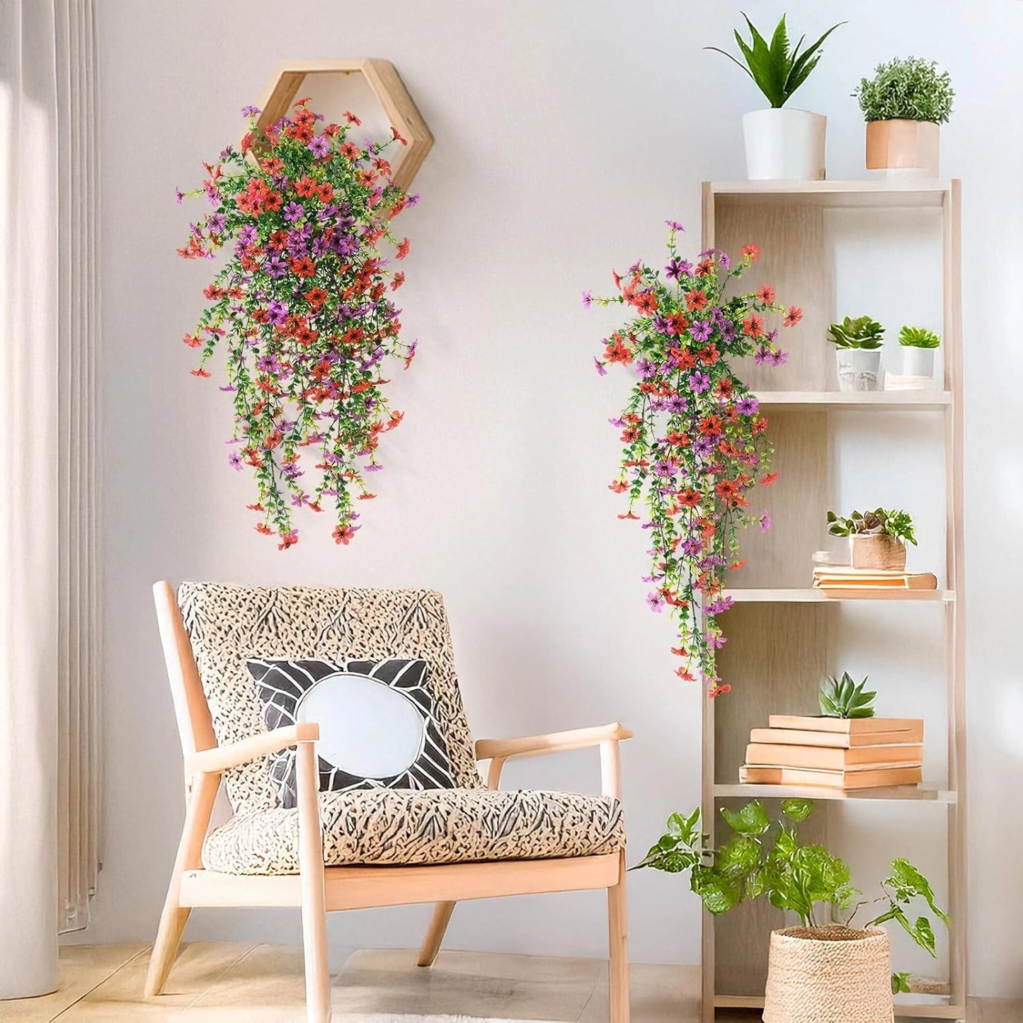 Cascading daisies and eucalyptus flowers for outdoor use – UV-resistan