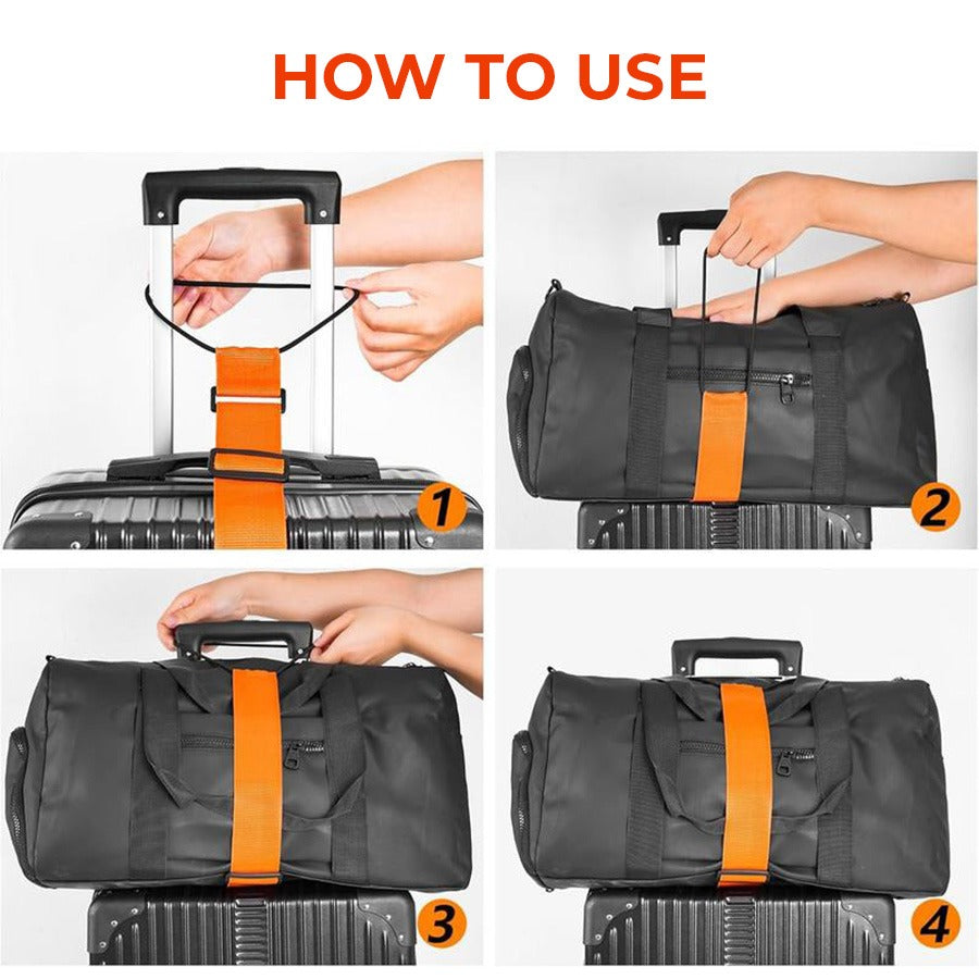 🔥Last day – 50% off🔥 Adjustable luggage strap with bungee cord for suitcase handles