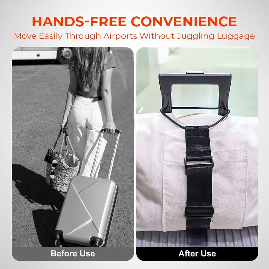 🔥Last day – 50% off🔥 Adjustable luggage strap with bungee cord for suitcase handles