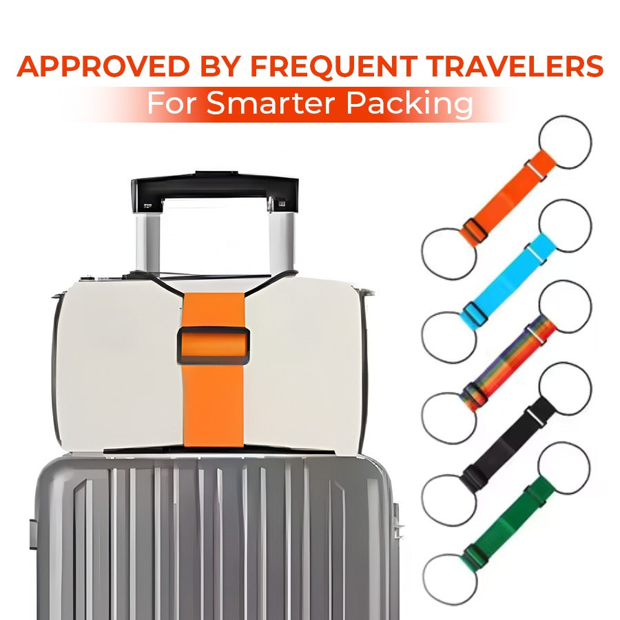 🔥Last day – 50% off🔥 Adjustable luggage strap with bungee cord for suitcase handles