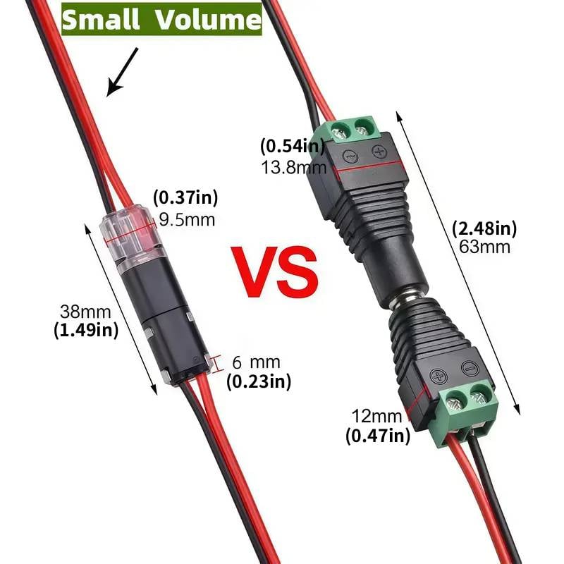 Quick Wiring🔌Double-Wire Plug-in Connector Led Light Strip Connectors 2 Pin