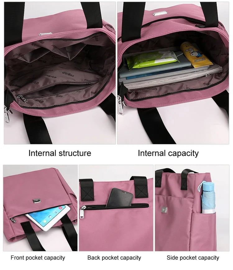 🔥Vattenavvisande axelväska i nylon med flera fickor och stor kapacitet👜