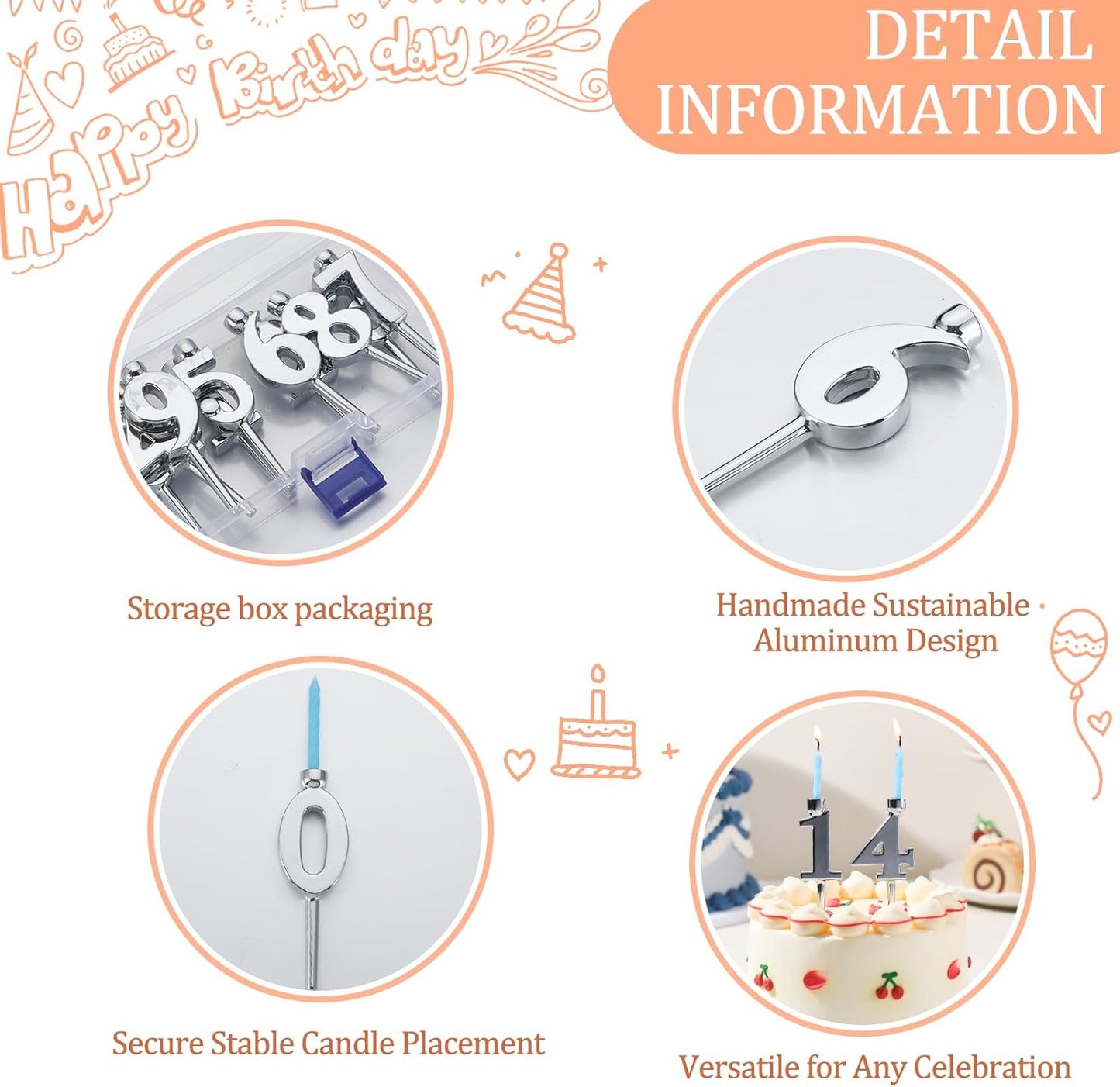 1 Set Number Candle Holder Set