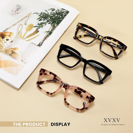 🔥Special offer – ✨👓Tortoiseshell reading glasses – Oversized, square glasses with blue light filter