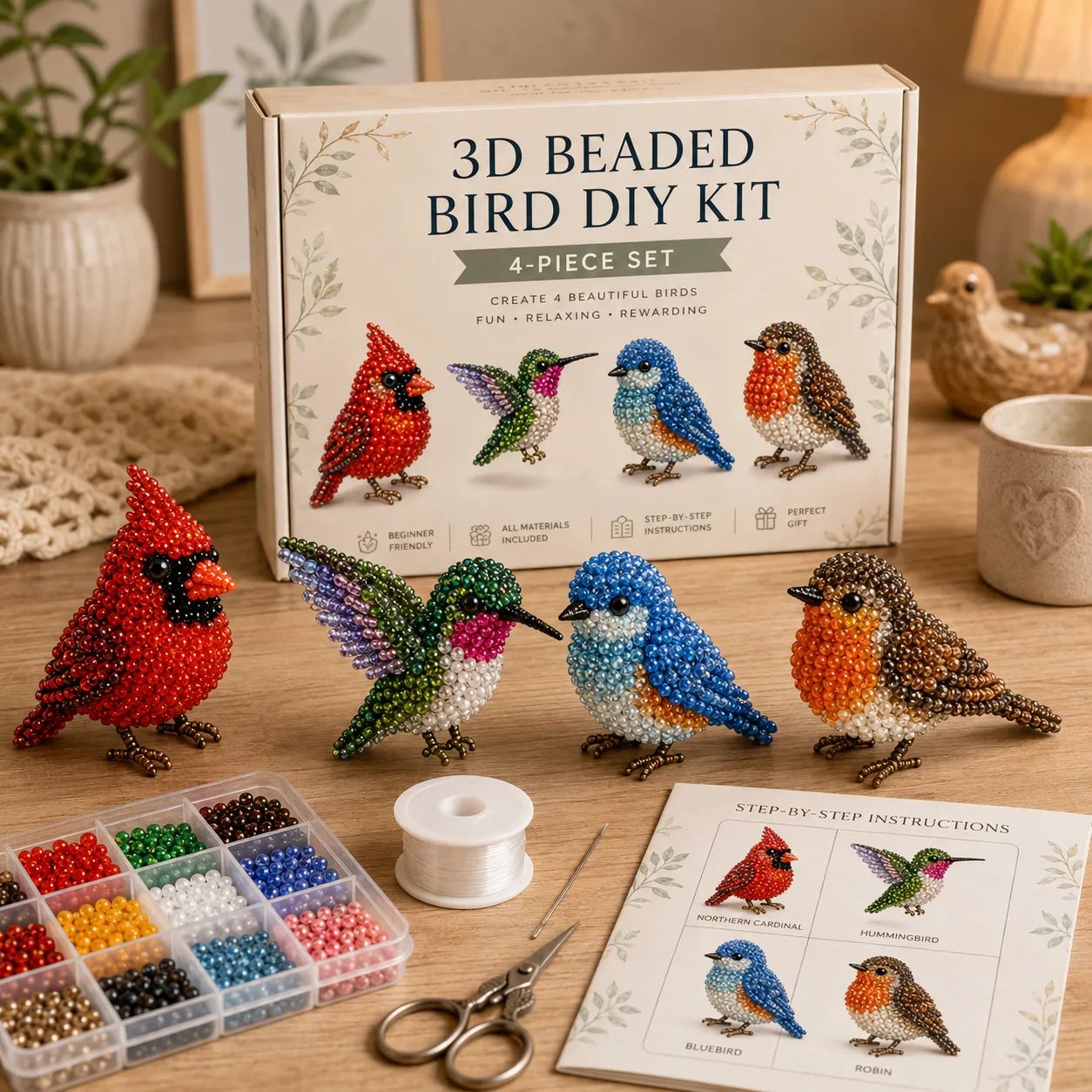 🧵✨ A small DIY kit with 3D beaded jeweller