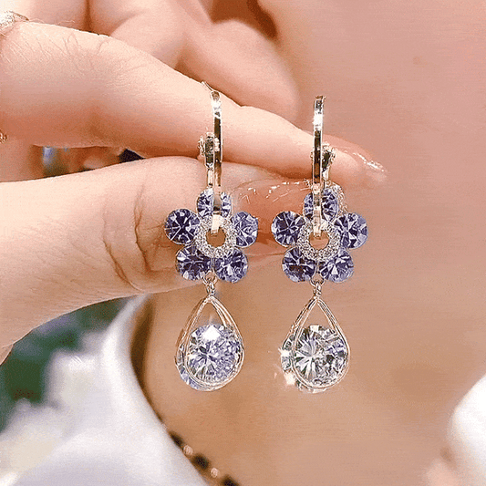 💥Superrea nu!!!!!!🔥Fashion Flower Crystal Örhängen