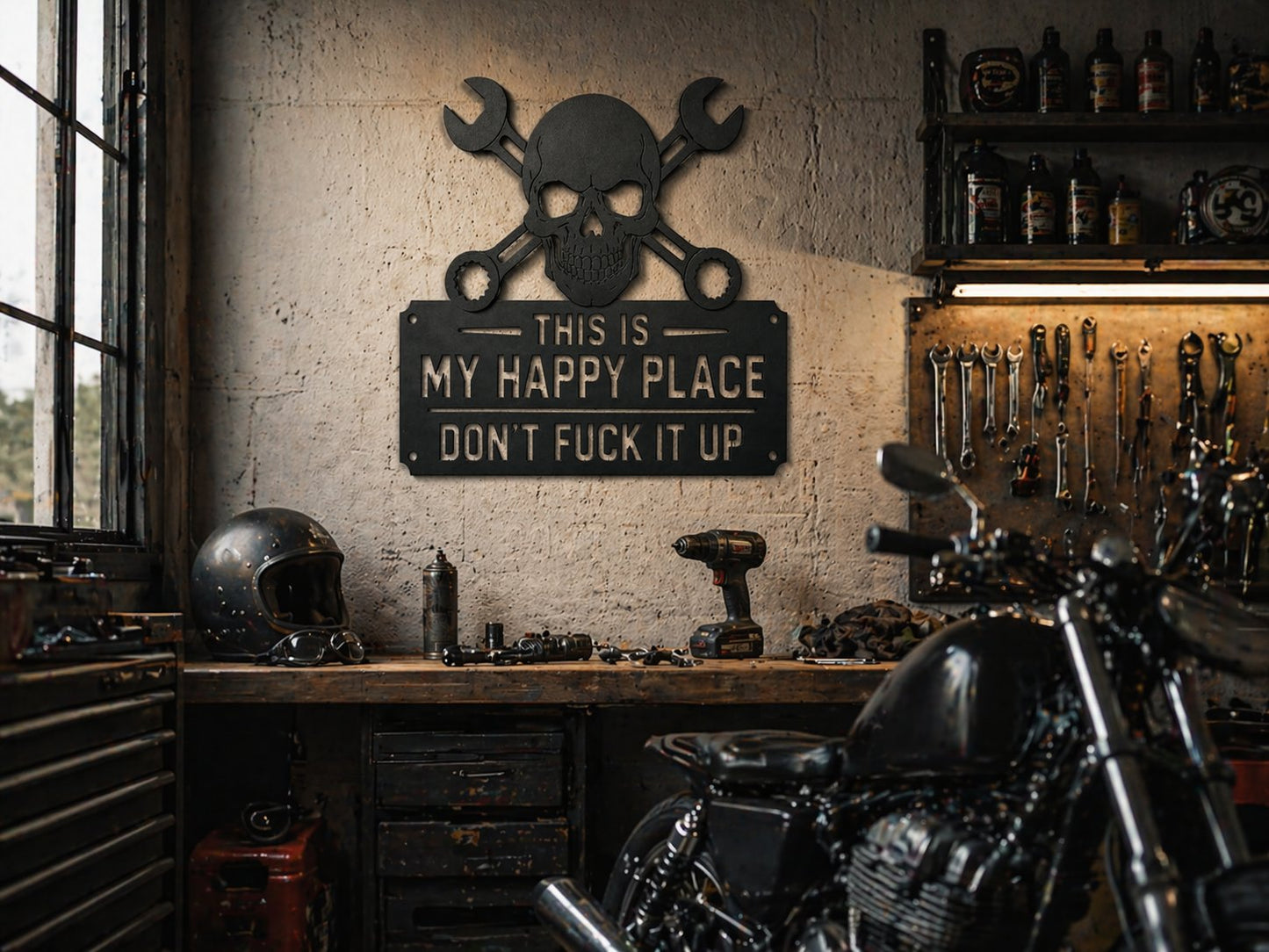 💀🛠️‘This is my happy place’ Metal wall art sig🔥