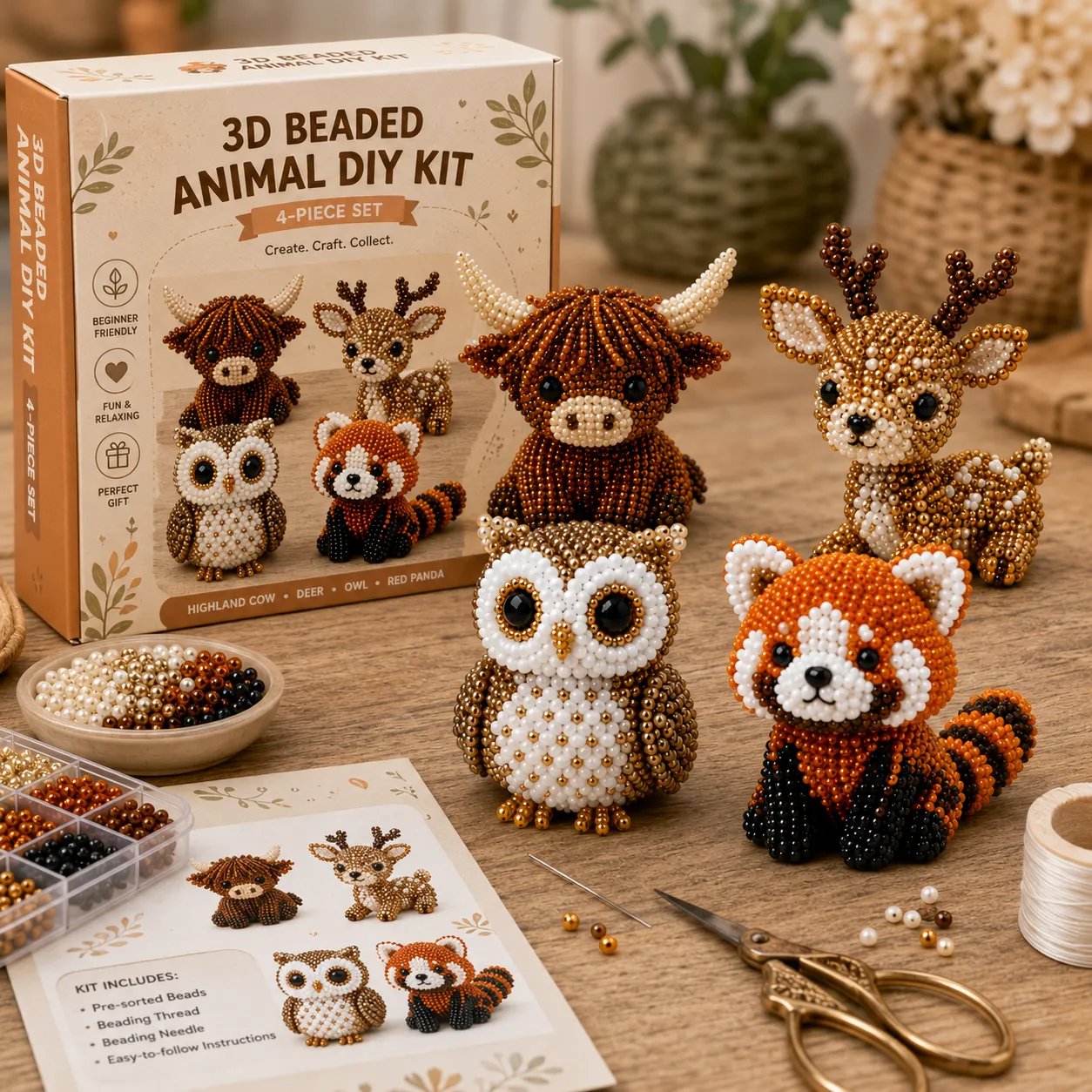 🧵✨ A small DIY kit with 3D beaded jeweller