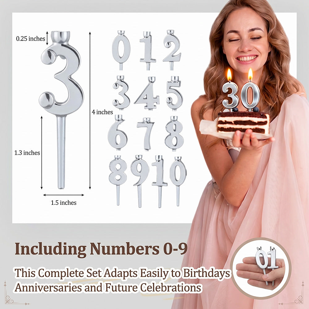 1 Set Number Candle Holder Set