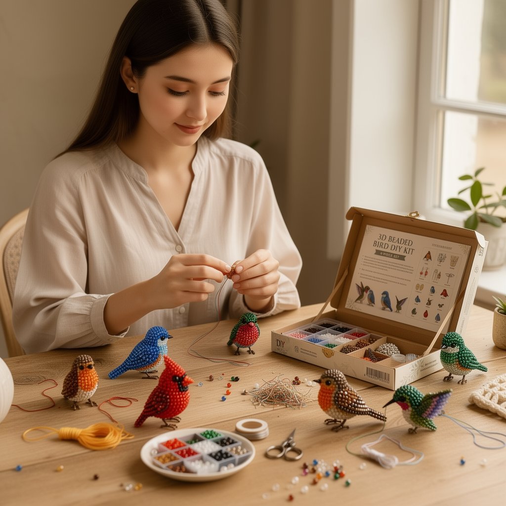 🧵✨ A small DIY kit with 3D beaded jeweller