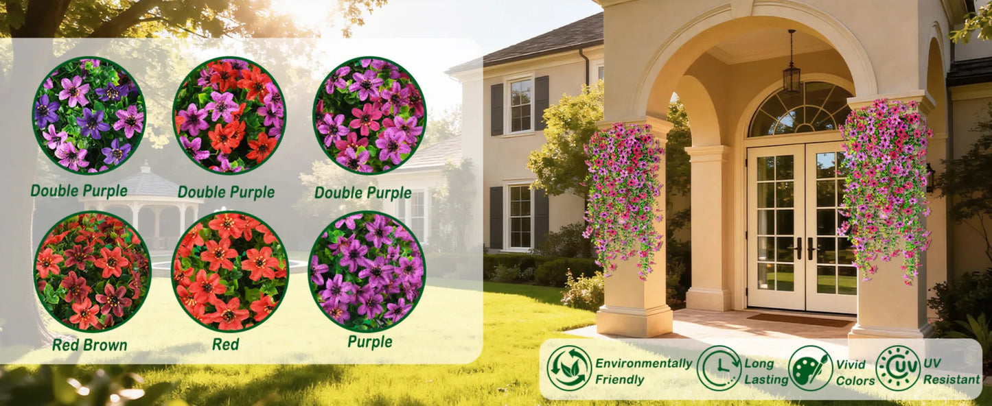 Cascading daisies and eucalyptus flowers for outdoor use – UV-resistan
