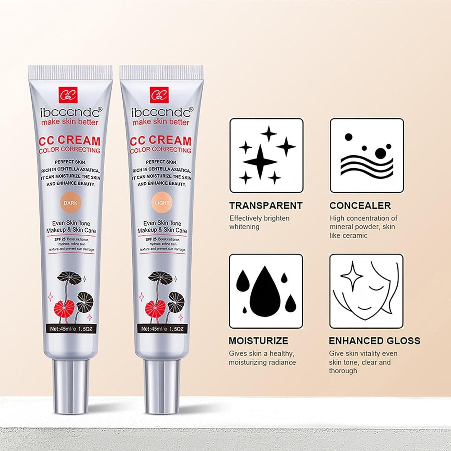 Återfuktande CC Cream Foundation med Centella Asiatica❄️