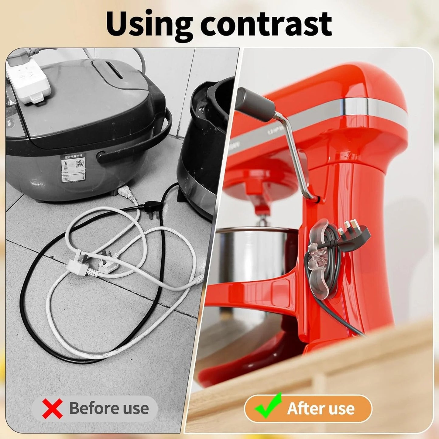 6-piece upgraded cable organiser for appliance