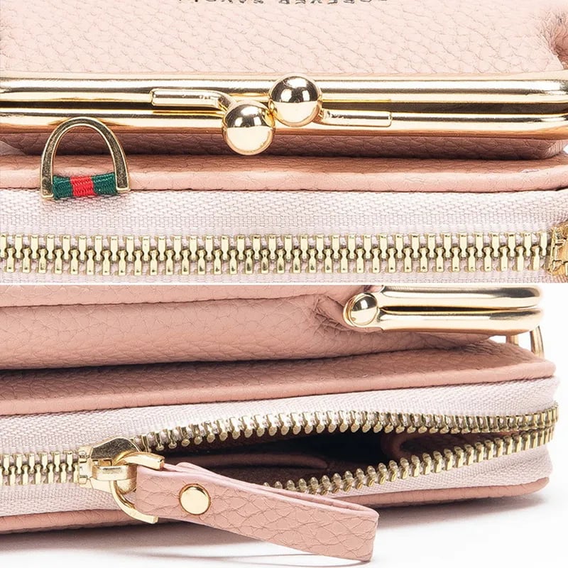 Sling Cross-Body plånbok för kvinnor med mobilhållare