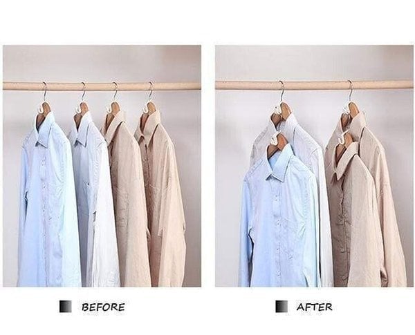 👚 Space-saving clothes hanger with connecting hooks – Double your storage space in seconds | Perfect for small wardrobe