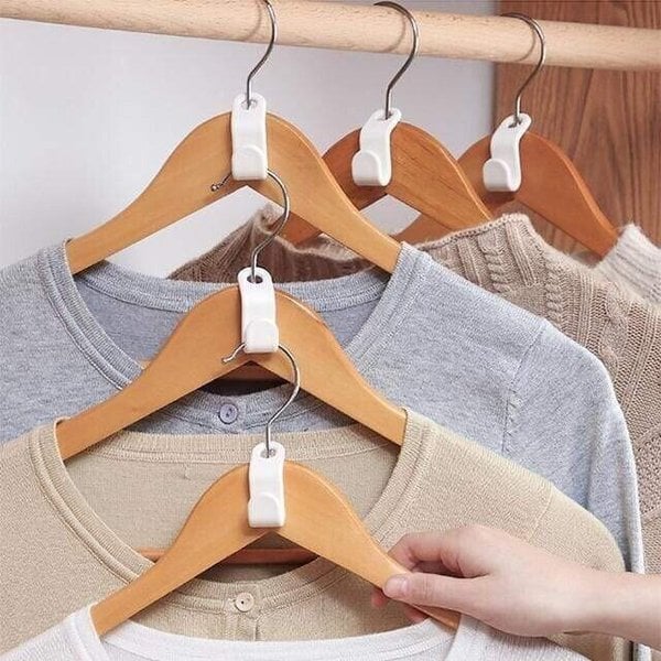 👚 Space-saving clothes hanger with connecting hooks – Double your storage space in seconds | Perfect for small wardrobe