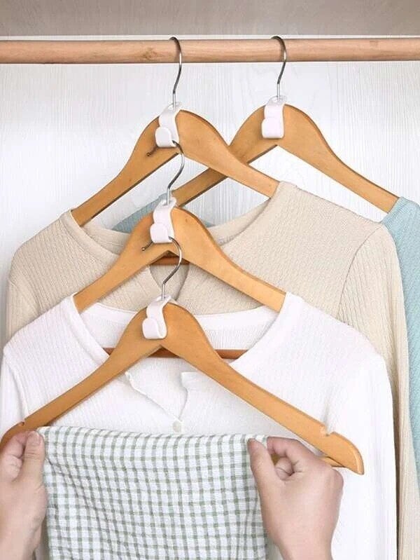 👚 Space-saving clothes hanger with connecting hooks – Double your storage space in seconds | Perfect for small wardrobe