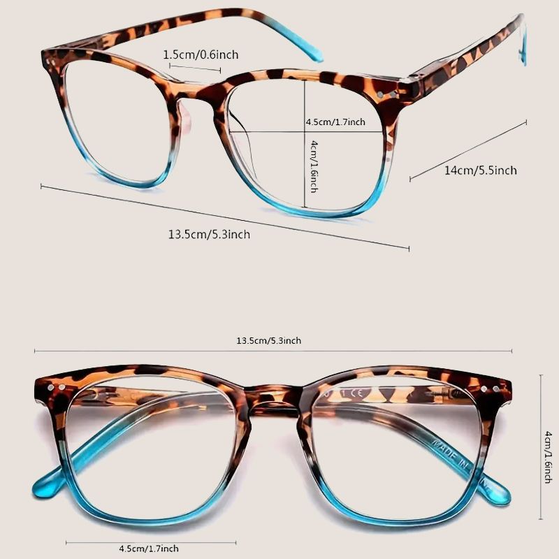 Sexiga läsglasögon med leopardmönster för kvinnor Anti-Blue Light Gradient