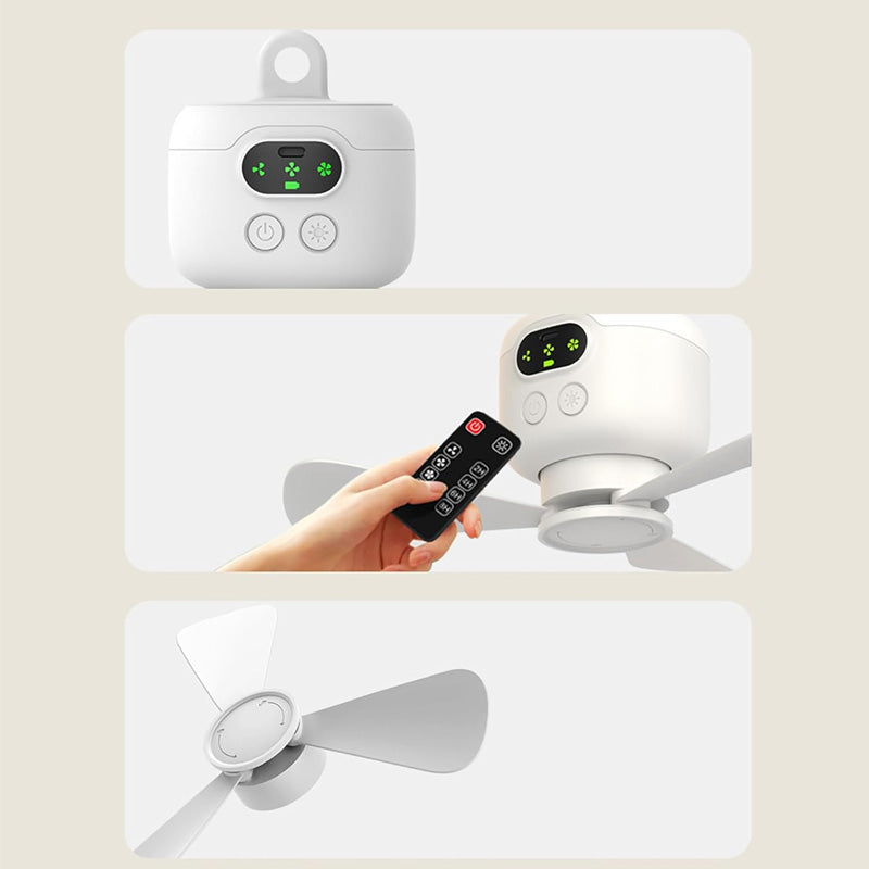🍃Rechargeable ceiling fan with LED lightin