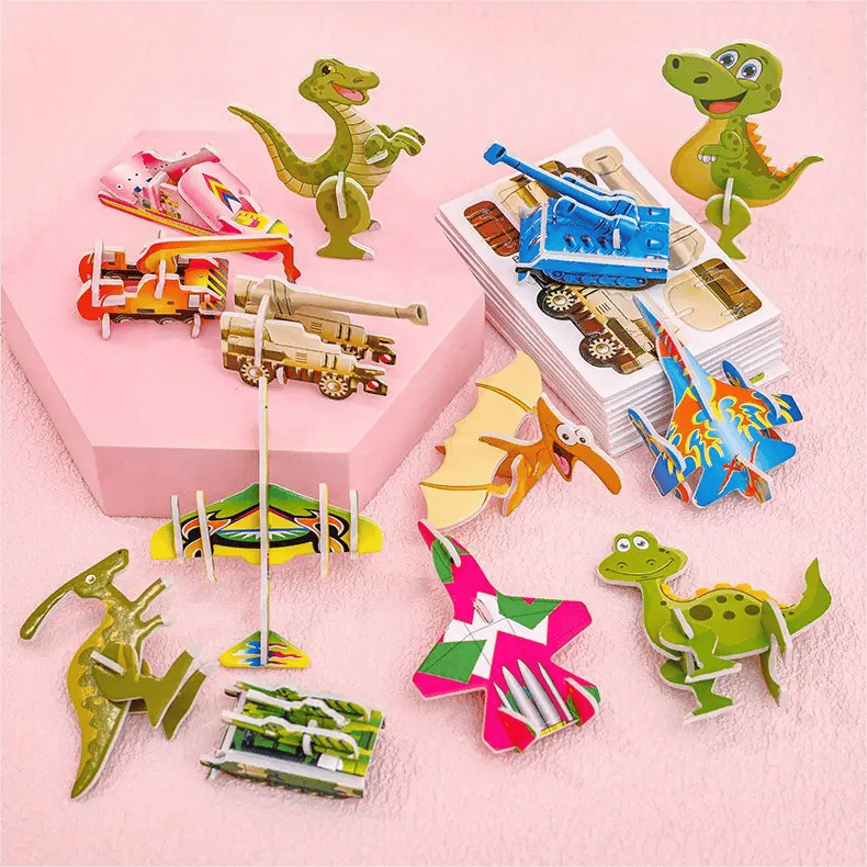🧩Educational 3D jigsaw puzzle featuring cartoon characters – 57 pieces that fit together to create colourful characters for creative learning