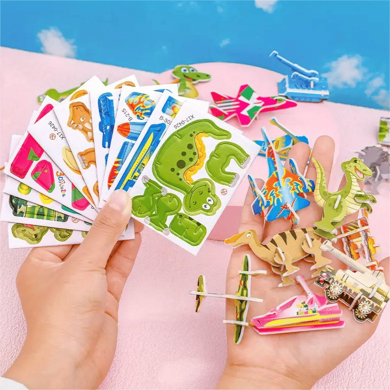 🧩Educational 3D jigsaw puzzle featuring cartoon characters – 57 pieces that fit together to create colourful characters for creative learning