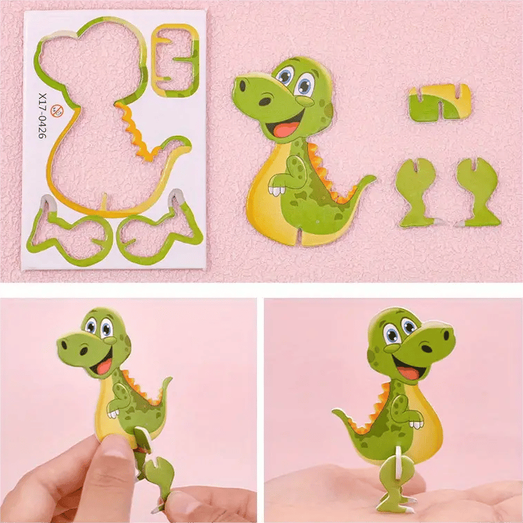 🧩Educational 3D jigsaw puzzle featuring cartoon characters – 57 pieces that fit together to create colourful characters for creative learning
