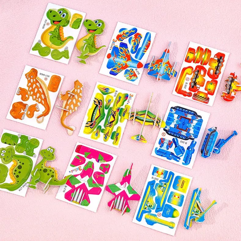 🧩Educational 3D jigsaw puzzle featuring cartoon characters – 57 pieces that fit together to create colourful characters for creative learning