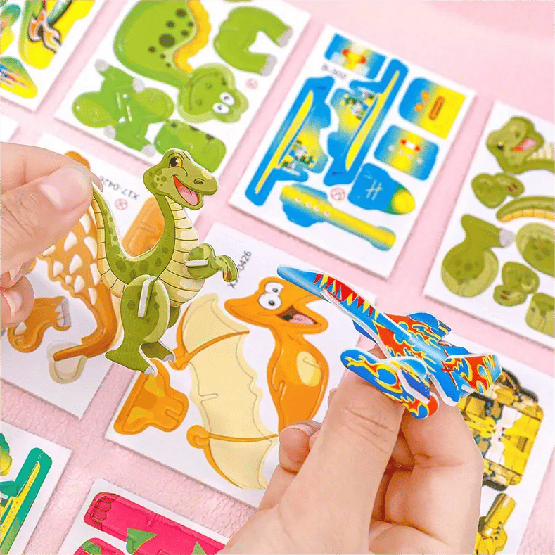 🧩Educational 3D jigsaw puzzle featuring cartoon characters – 57 pieces that fit together to create colourful characters for creative learning