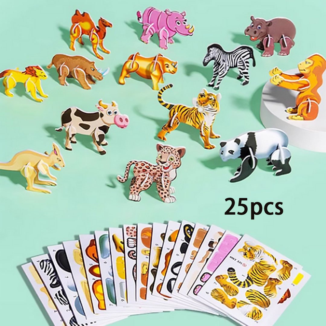 🧩Educational 3D jigsaw puzzle featuring cartoon characters – 57 pieces that fit together to create colourful characters for creative learning