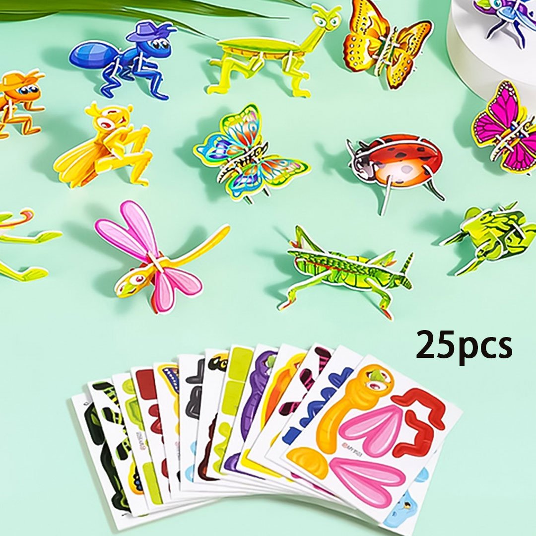 🧩Educational 3D jigsaw puzzle featuring cartoon characters – 57 pieces that fit together to create colourful characters for creative learning