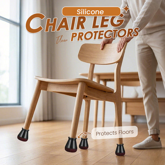 🔥4-pack silicone leg protectors for floors with file guides