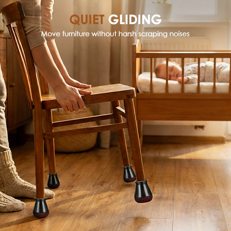 🔥4-pack silicone leg protectors for floors with file guides