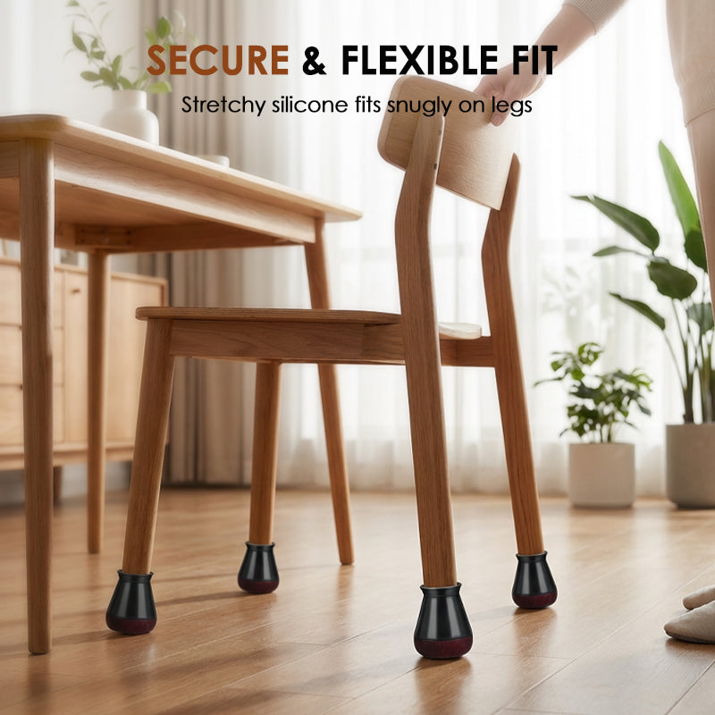 🔥4-pack silicone leg protectors for floors with file guides